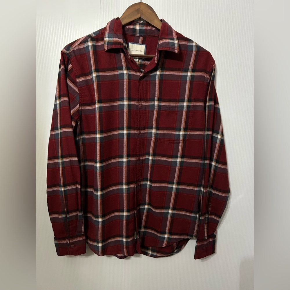 American Eagle Plaid Flannel Shirt Men’s Size Small